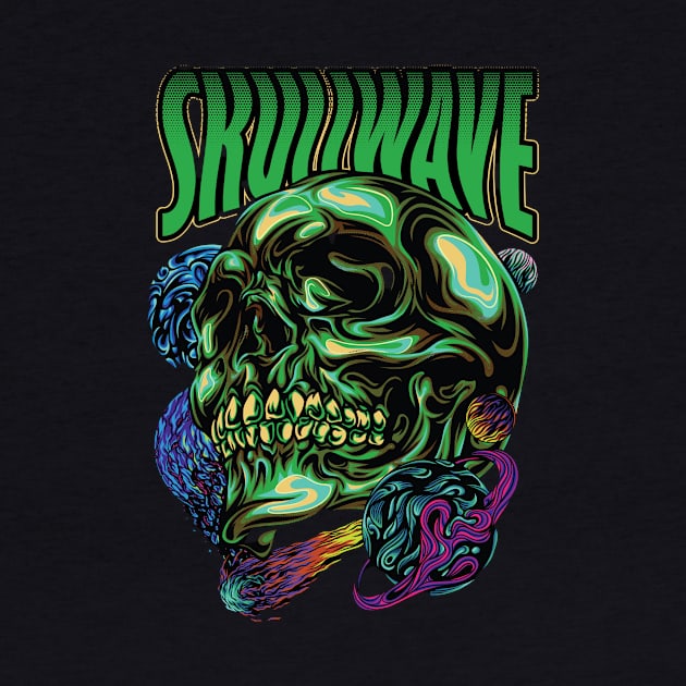 head skull space illustration by snoddyshop